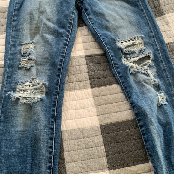 BKE BILLIE Slim Fit High Rise Ankle Skinny Distressed Blue Jeans from Buckle - Picture 8 of 12